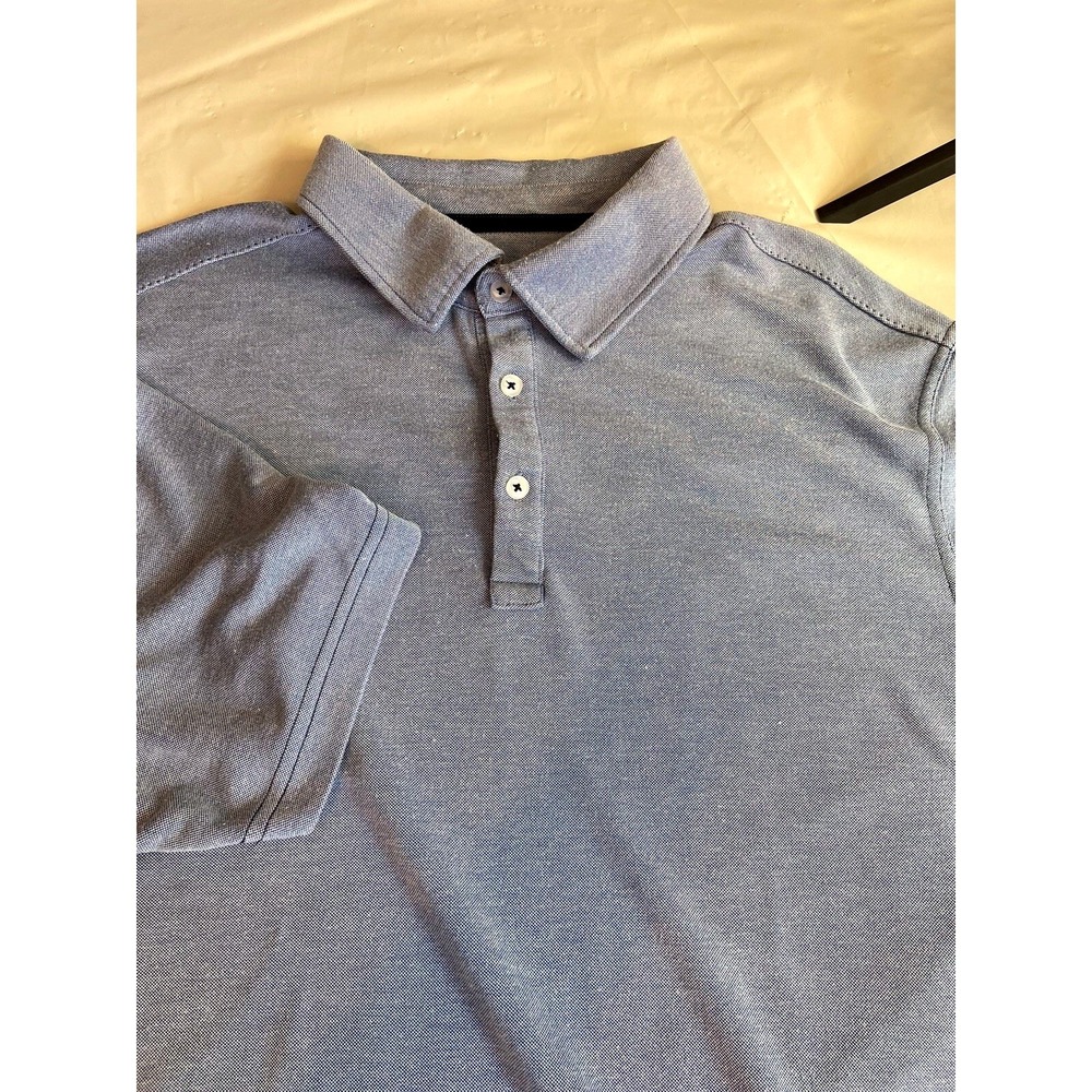 Nat Nast Luxury Originals Mens XL Blue Heathered Pique Short Sleeve Polo Shirt